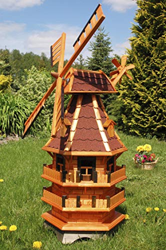 Deko-Shop-Hannusch Windmühle 3 stöckig kugelgelagert 1,40m Bitum rot von Deko-Shop-Hannusch
