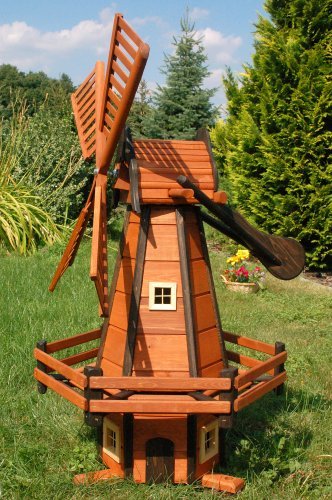 Deko-Shop-Hannusch Windmühle Windmühlen Holzwindmühle holländischer Art 1,20 m imprägniert kugelgelagert von Deko-Shop-Hannusch