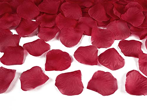 100 Rosenblätter aus Stoff rot Bordeaux dunkelrot Hochzeit Streublumen Blumenkinder Rosenblüten Tischdeko von PartyDeco