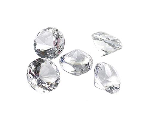 Deko-Streuschmuck 50 Deko-Diamanten ˜ 20 mm naturtransparente klare Kristall-Tischdekoration für Hochzeit/Taufe von Deko-Streuschmuck