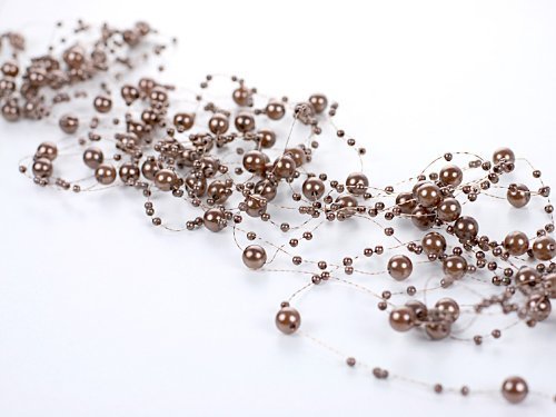 Deko-Streuschmuck Pearl Garland Tischdekorationen (5 Stück) 1,3 m Schokolade BRAUN von Deko-Streuschmuck