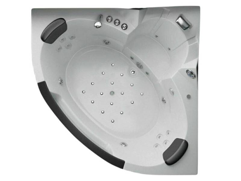 DEKO VERTRIEB BAYERN Whirlpool-Badewanne Luxus LED Whirlpool Badewanne SET 152x152 cm +Heizung+Hydrojet +Ozon c von DEKO VERTRIEB BAYERN