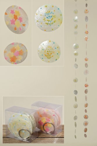 Capiz Muschel Girlande Windspiel perlmutt pink/orange oder blau/orange Stückpreis von DEKO IM TREND