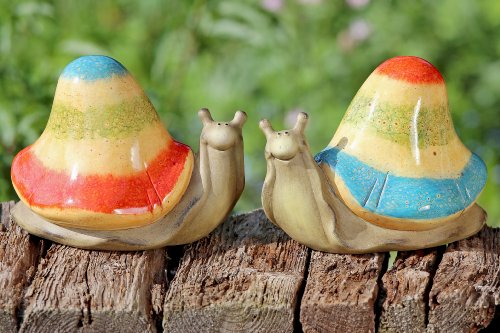 Schnecke Deko Garten Dekoschnecke Frühling Beet Terrakotta bunt Stückpreis1812-4459800 von Deko im Trend