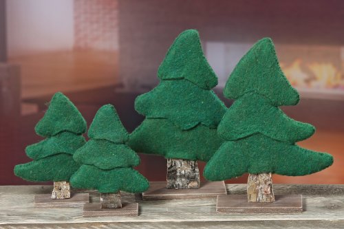 Tannenbaum Sperrholz grün gefilzt H. ca 28 cm 2 sort. 1812-4272300 von Deko im Trend