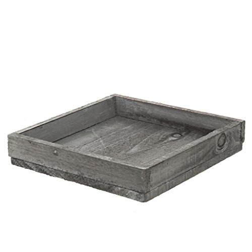 Holztablett - Holz Tablett - Dekoschale - Dekoration - Vintage - Shabby Chic - 20x20x4cm - Grau - 6 Stück - A95323 von Deko AS GmbH