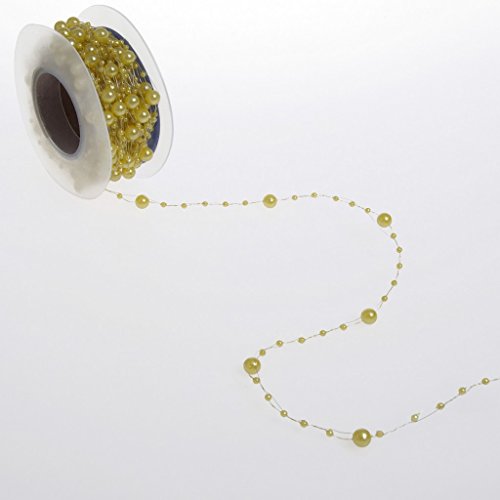 Perlenschnur gelb - 5 mm -10 m Rolle - 97651 10 von Deko und Band