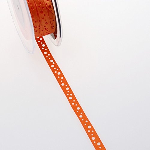 Satinlochband - orange - 9 mm - 20 m - 54009 20 von Deko und Band