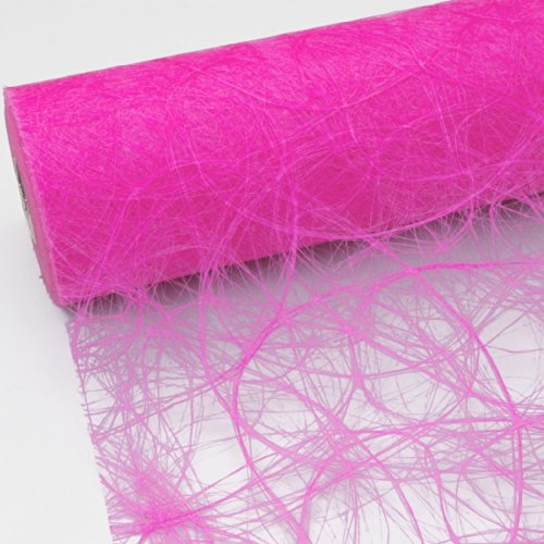 Sizoweb Tischband - 25 Meter Rolle + 100 Deko Herzen Gratis (20cm Breite, in Neonpink) von Deko und Band