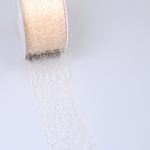 Spiderweb Dekoband - 5cm Creme - Rolle 25m - 67 012-R 50 von Deko AS GmbH