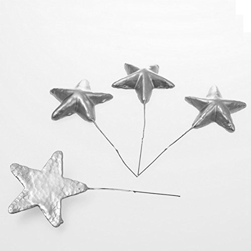 Sternen-Stecker - silber - ca. 7 cm - 4 Stück - 9672 Sternen-Stecker - silber - ca. 7 cm - 4 Stück - 9672 von Deko und Band