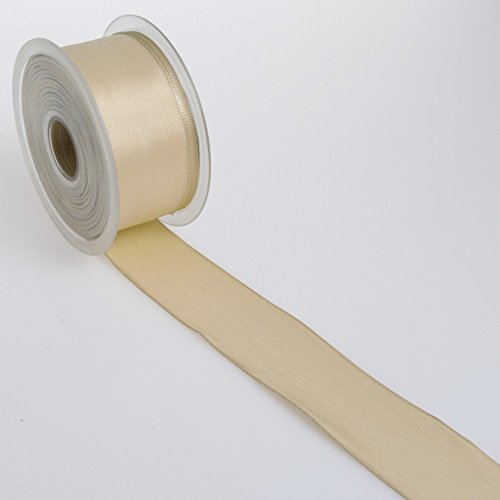 Taftband mit Drahtkante - beige - 38 mm Breite auf 25 m Rolle - 4238 344 von Deko und Band