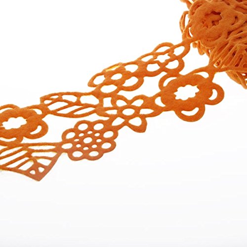 Tischband Filzblumen - 10 cm breit - 2 m - orange - 64749 (4,53€/M) von Deko und Band