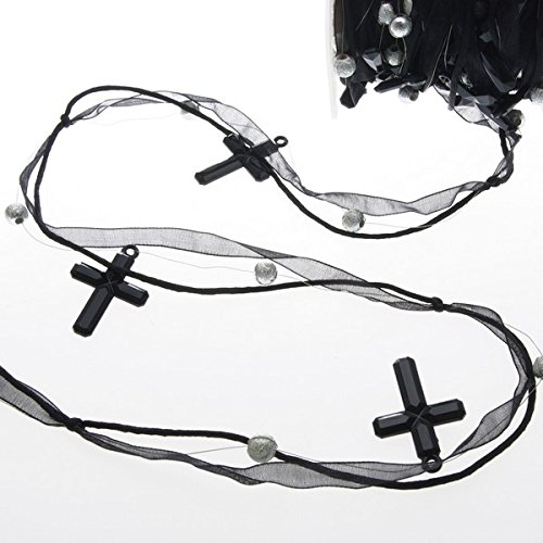 Trauerband mit Kreuz - schwarz - 20 mm Breite auf 10 m Rolle - 98017 099-R 20 von Deko AS GmbH