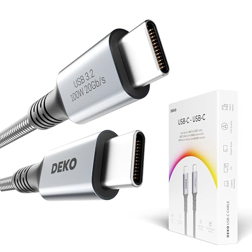 DEKO USB C Kabel 2m - USB C Kabel 100W Schnellladekabel - USB C auf USB C Kabel, 20 Gbps USB C PD Kabel 3.2, Thunderbolt 3 Kompatibel, für MacBook, Surface, iPhone und mehr DEKO USB C Kabel 2m - USB C Kabel 100W Schnellladekabel - USB C auf USB C Kabel, 20 Gbps USB C PD Kabel 3.2, Thunderbolt 3 Kompatibel, für MacBook, Surface, iPhone und mehr von Deko