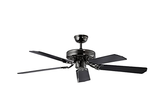 Dekon Pearl Black BC 868 Deckenventilator mit 5 Holzflügel, 132 cm, schwarz von Dekon Design