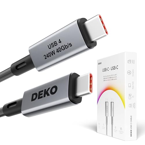 Deko USB Type-C Kabel, 240 W, 0,5 m, 50 cm, USB4, kurz, 40 Gbit/s, Thunderbolt 4 E-Mark Power Delivery 3.1, kompatibel mit MacBook, iPhone15, iMac, Microsoft Surface, PixelBook Deko USB Type-C Kabel, 240 W, 0,5 m, 50 cm, USB4, kurz, 40 Gbit/s, Thunderbolt 4 E-Mark Power Delivery 3.1, kompatibel mit MacBook, iPhone15, iMac, Microsoft Surface, PixelBook von Deko