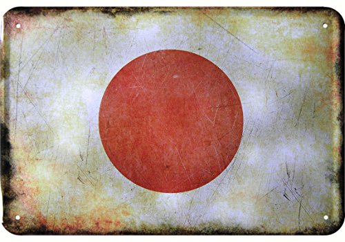 Japan Flagge Blechschild Japan Flag Tin Sign Vintage style von Deko