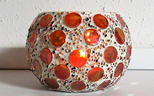 Teelicht / dekoratives Windlicht / Mosaik Kerzenhalter / Kugel / Höhe ca. 6,5 cm von /Deko