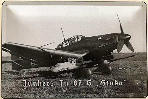 Blechschild 30 x 20 cm Kampfflugzeug Junkers Ju 87G Stuka - Deko7 Blechschild 30 x 20 cm Kampfflugzeug Junkers Ju 87G Stuka - Deko7 von Deko7