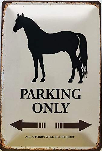 Blechschild 30 x 20 cm Pferde Parking only braun - Deko7 Blechschild 30 x 20 cm Pferde Parking only braun - Deko7 von Deko7