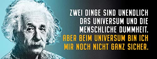 Deko7 Blechschild 27 x 10 cm Albert Einstein: Zwei Dinge sind unendlich das Universum und die menschliche Dummheit Deko7 Blechschild 27 x 10 cm Albert Einstein: Zwei Dinge sind unendlich das Universum und die menschliche Dummheit von Deko7