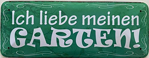 Deko7 Blechschild 27 x 10 cm Garten Spruch: Ich Liebe Meinen Garten von Deko7