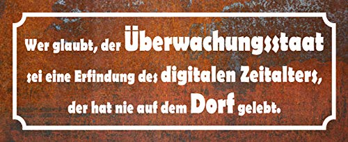 Deko7 Blechschild 27 x 10 cm Spruch: Überwachungsstaat Deko7 Blechschild 27 x 10 cm Spruch: Überwachungsstaat von Deko7