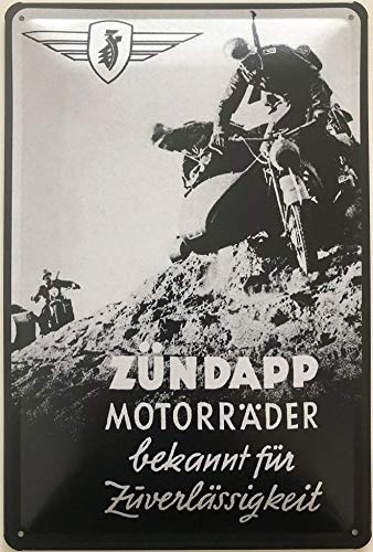 Deko7 Blechschild 30 x 20 cm Die Wehrmacht - Zündapp Motorräder von Deko7