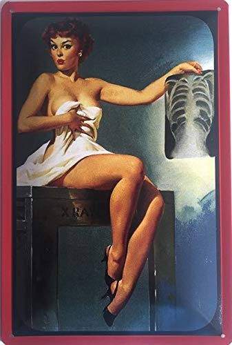 Deko7 Blechschild 30 x 20 cm Pin Up Girl - Röntgen Bild von Deko7