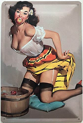 Deko7 Blechschild 30 x 20 cm Pin Up Girl - Wasserspiele von Deko7