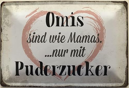 Deko7 Blechschild 30 x 20 cm Spruch - Omas sind wie Mamas. nur mit Puderzucker Deko7 Blechschild 30 x 20 cm Spruch - Omas sind wie Mamas. nur mit Puderzucker von Deko7