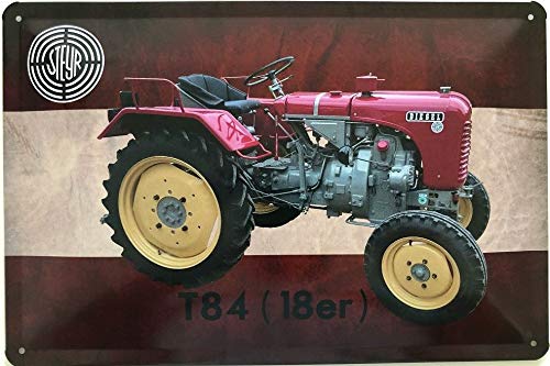 Deko7 Blechschild 30 x 20 cm Steyr Traktor T84 (18 er) Österreich von Deko7