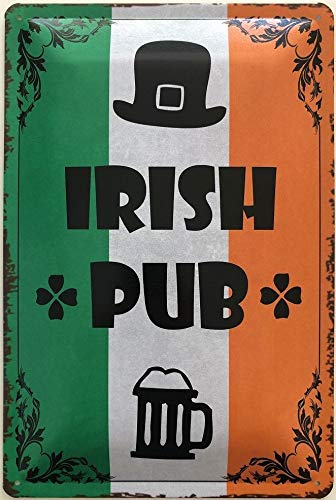 Deko7 Blechschild 30 x 20 cm Tür Schild: Irish Pub von Deko7