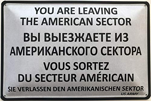 Deko7 Blechschild 30 x 20 cm Warnschild US Army - You Are Leaving The American Sector von Deko7
