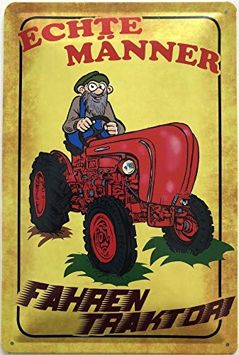 Deko7 Blechschild 30 x 20 cm roter Traktor - Echte Männer Fahren Traktor Deko7 Blechschild 30 x 20 cm roter Traktor - Echte Männer Fahren Traktor von Deko7