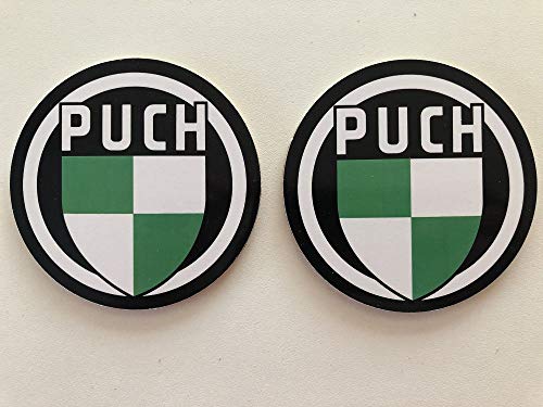 Deko7 Puch Logo - 2er Pack Unterstetzer mit Korkunterlage Durchmesser 9,5cm von Deko7
