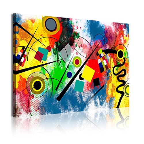 DekoArte 342 - Modernes Bild, digitalisierter Kunstdruck | Dekoratives Bild für den Salon oder das Schlafzimer | Moderner abstrakter Stil Kunst Kandinsky Rot Blau | 1 Teil 120 x 80 cm DekoArte 342 - Modernes Bild, digitalisierter Kunstdruck | Dekoratives Bild für den Salon oder das Schlafzimer | Moderner abstrakter Stil Kunst Kandinsky Rot Blau | 1 Teil 120 x 80 cm von DekoArte