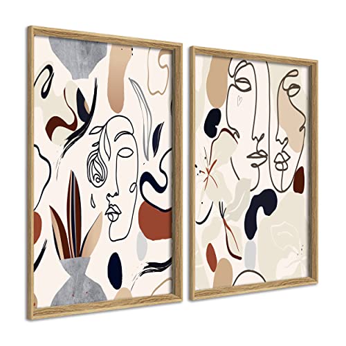 DekoArte - Bilder Wandbilder Wohnzimmer GESICHTER SCHLÄGE PICASSO 50x70 cm x2 Stück - Bilder mit Rahmen, Farbe Holz im Lieferumfang enthalten DekoArte - Bilder Wandbilder Wohnzimmer GESICHTER SCHLÄGE PICASSO 50x70 cm x2 Stück - Bilder mit Rahmen, Farbe Holz im Lieferumfang enthalten von DekoArte
