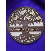 Familienbaum | Stammbaum Aufstellung Wanddeko Unsere Familie Kinder Geschenk Zum Einzug Haus Gelasterte Holz Deko Lasercut von DekoCreative4u