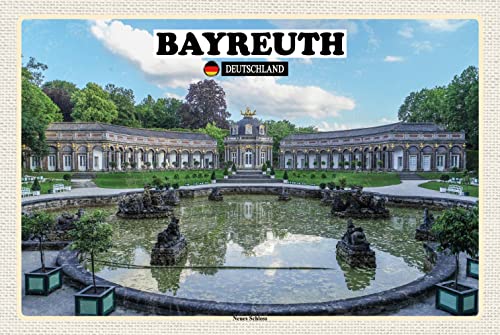 Blechschild 18x12 cm Bayreuth Neues Schloss Brunnen Wand Deko Bar Kneipe Sammler Geschenk von DekoDrom