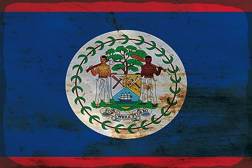 Blechschild 18x12 cm Belize Flag of Belize Rost Wand Deko Bar Kneipe Sammler Geschenk Blechschild 18x12 cm Belize Flag of Belize Rost Wand Deko Bar Kneipe Sammler Geschenk von DekoDrom