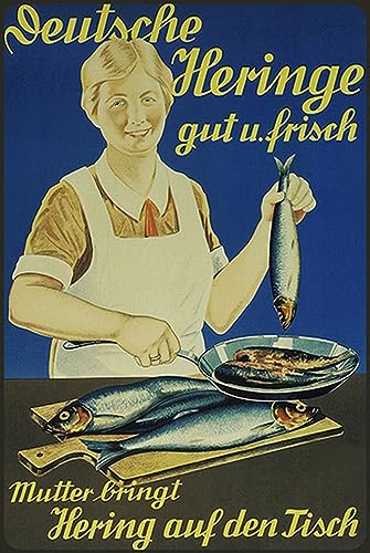 Blechschild 18x12 cm Fisch Deutsche Heringe gut frisch Dekoschild Wand Deko Bar Kneipe Sammler Geschenk Blechschild 18x12 cm Fisch Deutsche Heringe gut frisch Dekoschild Wand Deko Bar Kneipe Sammler Geschenk von DekoDrom