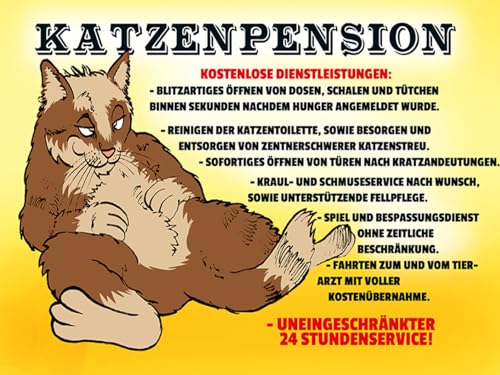 Blechschild 30x40 Katzenpension 24h Service Wand Deko Cafe Sammler Geschenk Blechschild 30x40 Katzenpension 24h Service Wand Deko Cafe Sammler Geschenk von DekoDrom