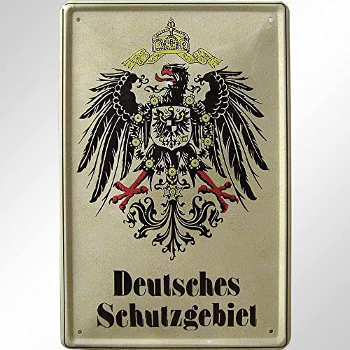 DekoDrom® Blechschild 20x30 cm Deutsches Schutzgebiet Kaiserreich Kolonien historisch Wand Deko Sammler Geschenk von DekoDrom
