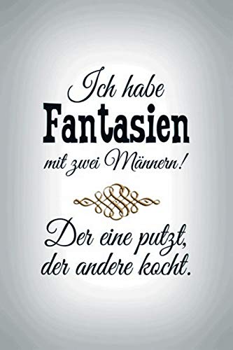 DekoDrom® Blechschild 20x30 cm Ich habe Fantasien mit zwei Männern der eine Putzt der andere Kocht Lustig Spruch Tafel Wand Deko Bar Kneipe Cafe Sammler Geschenk von DekoDrom