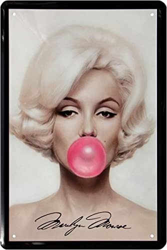 DekoDrom® Blechschild 20x30 cm Marilyn Monroe Portrait mit Autogramm (gedruckt) US Filmstar Kult Schauspielerin Filmdiva Bar Kneipe Pub Haus + Garten Wand Deko von DekoDrom
