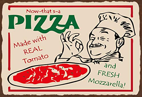 DekoDrom® Blechschild 20x30 cm PIZZA Werbe Schild Pizzeria Lokal Trattoria Dekoration Bar Kneipe Sammler von DekoDrom