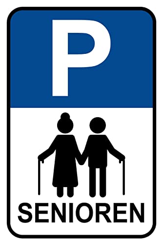 DekoDrom® Blechschild 20x30 cm Parkplatz Senioren erlaubt Rücksicht GesetzTafel Wand Deko Bar Kneipe Cafe Sammler Geschenk von DekoDrom