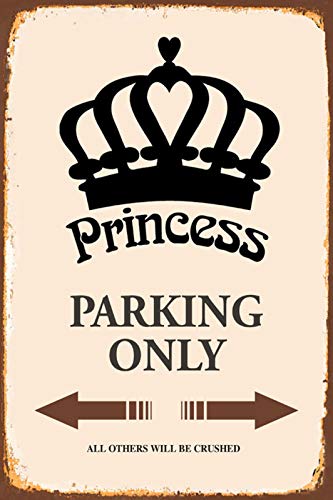 DekoDrom® Blechschild 20x30 cm Pincess parking only Prinzessin Parkplatz Schild Wand Deko Bar Kneipe Sammler Geschenk von DekoDrom